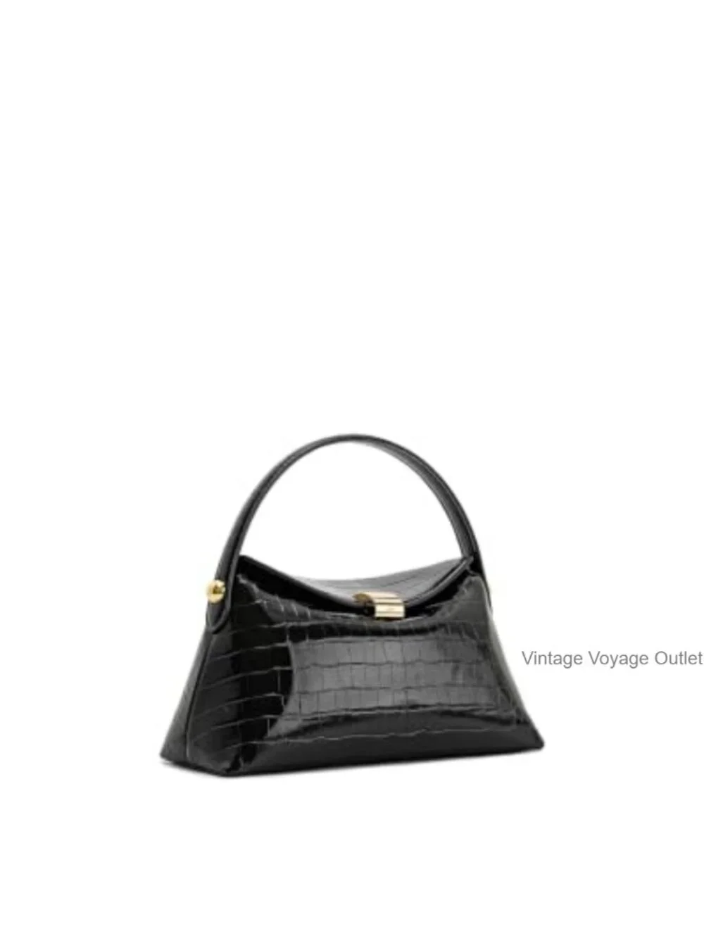Croc-Embossed Vegan Leather Top Handle Satchel Crossbody Bag